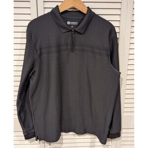 Haggar‎ Golf Pullover Men's L Gray 1/4 Zip Lightweight EUC Pickleball Grandpa